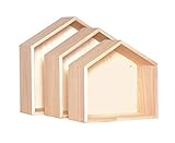 Artemio Estantes de madera para pared (3 unidades), color beige