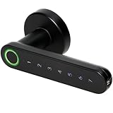 ORNO ZS-853 - Cerradura conectada con teclado táctil y biométrico, lector de huellas dactilares, Bluetooth 4.0 (Negro)