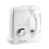 BÉABA Babycook Solo, Robot de cocina infantil 4 en 1, Tritura, Cocina y cuece al Vapor, Cocción rápida, Comida casera y Deliciosa para bebés y niños, Comida variada para tu bebé, Blanco/plateado