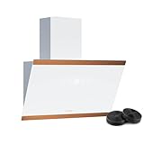 Klarstein Flashline Campana Extractora - 60Cm Pantalla Táctil, 524 M³/H, A++ Eficiencia Energética, Iluminación LED, Silenciosa 34,5 Db, Blanco & Cobre, Modo Extracción & Recirculación