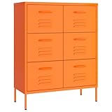 vidaXL Armario de Almacenamiento Aparador Librería Alacena Cajonera Estantería Organizador Muebles Hogar Estable Acero Naranja 80x35x101,5 cm