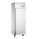 VEVOR Refrigerador Comercial de 570 L, Refrigerador Vertical de Una Sola Puerta, Refrigerador de Acero Inoxidable con Descongelación Automática con 3 Estantes, -2~+ °C, 4 Ruedas, 730 x 850 x 2110 mm