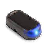 Onerbuy Solar Power Simulated Car Alarm LED luz antirrobo Luces de Advertencia Que Destella la lámpara de Seguridad (Azul)