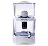 ECODE® Torre Jarra de Agua Purificadora de 24L, Dispensador de Agua Filtrada, 8 Sistemas de Filtrado, Filtro Cerámico, Carbon, Piedras Naturales, Jarra Purificadora, Aqua Filter Tower