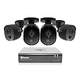 Swann DVR4-4580V 1080p / Control de Voz, 1TB / 4 cámaras Bullet Pro -1080MSB 1080p, Negro