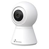 NIVIAN - Cámara Domo 360º WiFi 4MP Half 4K | Detección Humana IA y Auto-Tracking | Audio Bidireccional y Sirena | Compatible con Alexa y Google Home | Grabación MicroSD hasta 256GB, Blanco, Plástico