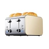 DieffematicMBJ Tostadora Sandwich 1400W de acero inoxidable pan Tostadora Casa Desayuno máquina panificadora automática