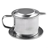 EpheyFIF Cafetera de acero inoxidable, cafetera vietnamita, cafetera, taza de servir, infusor de goteo manual, oficina, hogar, viajes, filtro de goteo de 50 ml/100 ml de capacidad