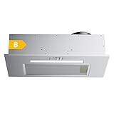 Ciarra CBCS5913D Ancho 52 cm Campana Extractora Encastrable Evacuación al exterior y Recirculación interna por Filtro de Carbono CBCF005 Capacidad 300 m³/h Acero Inoxidable 1X1W Tira Luminosa LED