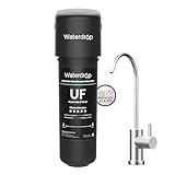 Waterdrop Sistema de filtro de agua para debajo del fregadero, 10UB-UF, 0.01 micrones Ultra Filtración bajo contador de agua potable, con grifo de acero inoxidable dedicado, 30,000 Liters