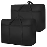 2 bolsas de viaje grandes para mudanzas, 180 l (100 cm x 58 cm x 28 cm), 600d Oxford Jumbo bolsa con cremallera, bolsa de almacenamiento para edredones, ropa de cama