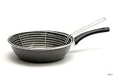 Magefesa Parma - Sartén freidora con cestillo 26cm, recubrimiento esmaltado, limpieza lavavajillas apta para cocinas de gas, vitrocerámica y gas, Fabricada en España
