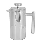 SUNGOOYUE Cafetera Portátil de Acero Inoxidable con Prensa Francesa, Doble Capa, para el Hogar, Exteriores, Camping, Viajes (350ML)