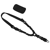 MoKo Correa de Hombro para Cámara Universal, Cinta Bandolera Ajustable con Almohadilla Hebilla de Liberación Rápida Gancho Giratorio de Metal, Correa de Seguridad para Cámara al Aire Libre, Negro