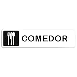 Becral® - Adhesivo de Vinilo COMEDOR | Pegatina puerta de VINILO | Señal informativa | Cartel Puerta 200x50mm
