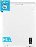 MIDEA Arcon Congelador Pequeño Horizontal de 142L, Motor Inverter, Control Electrónico de Temperatura, Tecnologia D-TYPE Tube, Cestas con Asa, Easy Move, Silencioso 39dBA, Bajo Consumo, Blanco