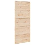 vidaXL Puerta de granero madera maciza de pino 90x208 cm, puerta corredera de granero, puerta corredera para baño, puerta corredera para hogar
