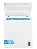 MIDEA Arcon Congelador Pequeño Horizontal de 198L, Motor Inverter, Control Electrónico de Temperatura, Tecnologia D-TYPE Tube, Cestas con Asa, Easy Move, Silencioso 39dBA, Bajo Consumo, Blanco