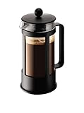 Bodum Kenya French Press 3 Cups 0.35 L Cafetera émbolo, Vidrio, plástico, Acero, Negro, Inches