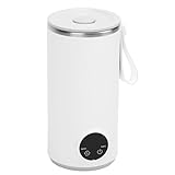 Hervidor Eléctrico de Viaje, Portátil Recargable 400ML 6000mah 55°C Caldera de Agua Caliente de Acero Inoxidable con Agitador, Batería de Litio, USB, para Viajes, café, Leche