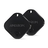 AMOROM Smart Air Tracker Tag 2 Pack, Compatible con iOS y Android, Localizador de Teléfonos, Timbre Fuerte, Batería Reemplazable, para Llaves/Equipaje/Maleta/Cartera/Mochila