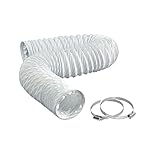 LOOTICH Tubo Secadora Universal de PVC Flexible Ø 80mm Longitud 2,5m para Aire Acondicionado y Campanas Extractoras Conducto de Aire de Ventilación Sistemas con 2 Abrazaderas de Acero