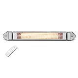 VASNER Teras 25 Calefactor por infrarrojos, 2500W, 4 niveles de calor, calentador electrico para terraza y baño, calefactor pared con mando a distancia, para interior y exterior (Negro)