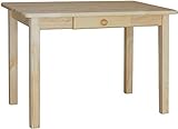 k koma Mesa de comedor con cajón, mesa de cocina, mesa de comedor de pino macizo, restaurante (50 x 100 cm)
