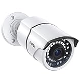 ZOSI 1080p 1920TVL Cámara de seguridad CCTV Bullet para sistema de vigilancia, IP66 resistente a la intemperie para interiores y exteriores con carcasa de metal, visión nocturna IR de 100 pies para el
