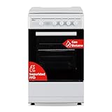 Nilson Cocina Gas Butano 4 Zonas de Cocción, Horno 49 L, Blanco NKG4500TM. Control Manual, 2 Programas de Cocción, Cristal en Puerta de Doble Capa, Tapa Abatible