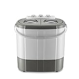 Wiltec Lavadora de camping portátil de doble tina 230 W 3 kg lavado y 2 kg centrifugado con temporizador mini lavadora compacta para camping, pisos pequeños, cubeta doble para lavado y centrifugado
