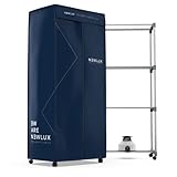 Newlux - Secadora de Ropa Eléctrica Portátil Secadry Azul con Luz UV para Desinfectar. Capacidad 15Kg, Temp. 180min, 4 Niveles. Secadora por Ventilación (1200W) 3 en 1: Secadora, Armario, Tendedero