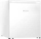 SEVERIN - Nevera pequeña, minibar de 45 l, frigorífico pequeño vertical con congelador, mini nevera con puerta reversible, 41,8 x44,5x47,8 cm, bajo consumo (E), silencioso (A),blanco, KB 8884