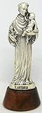 GTBITALY - Estatua de plata de San Antonio sobre base de madera con inscripción, 40.049.30 034