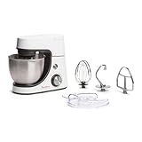 Moulinex Masterchef Gourmet - Robot de repostería, 1100 W, 4,6 L de capacidad, 8 velocidades + Pulse kit de repostería, mezcla homogénea, batidor fundido a presión, gancho masa, libro recetas, QA5101