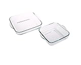 Borcam 1690037 Juego de 2 bandejas de Horno Care Cristal Transparente, 31,5 x 28 x 6 cm