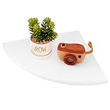 TREOAKWIS Estante de Esquina de Roble, 22cm Estantes Flotantes Estantería Esquina de Madera Maciza Estante de Pared para Baño, Cocina, Dormitorio, Salón