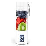 Batidora portátil para batidos, 380 ml, mini licuadora con 6 cuchillas de acero inoxidable, batidora USB para viajes, cocina, mini batidora para frutas, batidos, batidos