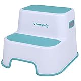 HOMYBABY® Taburete Niños - Escalón Infantil con Superficie Antideslizante Reforzada para Lavabo, WC, Cocina, Cama - Alzador Adaptador WC niños - Taburete Baño Infantil Color Turquesa (Turquesa)