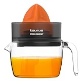 Taurus Citrus Compact - Exprimidor de Naranjas Electrico, Doble Sentido de Rotación, Cono Exprimidor Extra Grande, Desmontable, Apto para Lavavajillas, Almacenamiento compacto, BPA Free, 800 ml