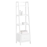 SoBuy FRG116-K-W Estantería en Escalera de Madera, Estanterías Librerias, Estanterias de Diseño, 44 x 40 x 160 cm, ES