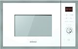 Edesa - Microondas de encastre, Modelo: EMW-2530-IG XWH, Microondas con grill, Capacidad de 25 L, 5 niveles de potencia, Acabado en cristal blanco