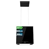 Cecotec Campana Extractora 44Cm En Isla Cuadrada Bolero Flux Cct 448000 Glass Black A++. Acabado Vidrio Negro, Succión 800M3/H, Motor 210W, 3 Potencias, Filtro Carbono