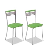 ASTIMESA Dos Sillas de Cocina Metálica Respaldo y Asiento Verde