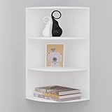 WOLTU Estanteria Pared con 4 Niveles, Estanteria Flotante en Forma Abanico, Baldas Flotantes Pared Esquina, Estantes de Pared para Almacenamiento en Salón, Pasillo y Cocina, RG9512ws