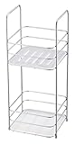 HERSIG - Estanteria Baño | Estantería Pequeña Blanca con 2 Baldas - 16,5 x 15,5 x 40 cm