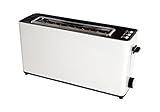 TOSTADORA PAN RANURA EXTRALARGA PARA 2 REBANADAS, 900W DE POTENCIA, CONTROL AJUSTABLE, FUNCIONES DE DESCONGELAR Y RECALENTAR, CARCASA TACTO FRIO, BANDEJA RECOGE MIGAS, COLOR BLANCO, 38x10x19cm