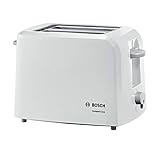 Bosch Compact Class TAT3A011 - Tostador, 980 W, 2 ranuras extra anchas, bandeja recogemigas, color blanco