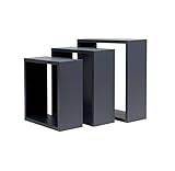 thesecrethome.es – Set de 3 Estantes Cuadrados - Estantería Balda Flotante Mueble Organización para Colgar - Set de 3 Tamaños - Baldas para Salón, Cocina, Habitación, Pasillo (Negro - 30x30 cm)