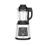 Moulinex PerfectMix Cook - Batidora de vaso de 1400W, 10 programas automáticos, cuchillas extraíbles Powelix, capacidad 2L, alto rendimiento, cocina saludable,App Moulinex +300 recetas, LM83SD